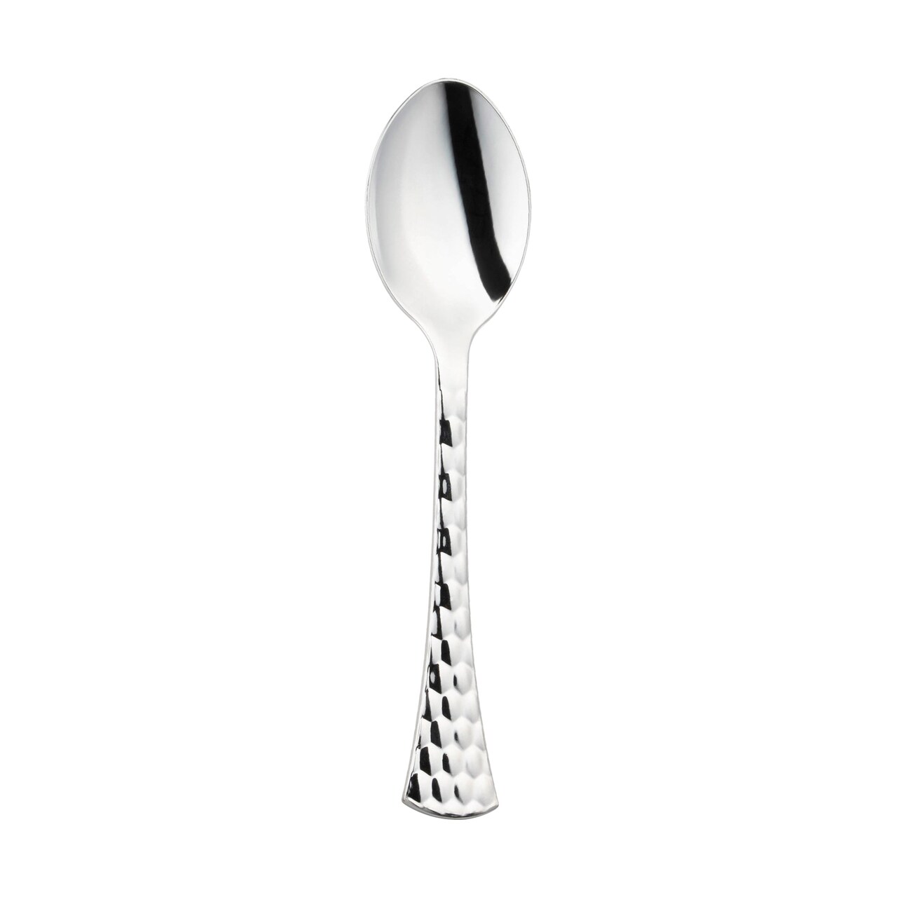 Shiny Silver Glamour Cutlery Disposable Plastic Spoons (600 Spoons)